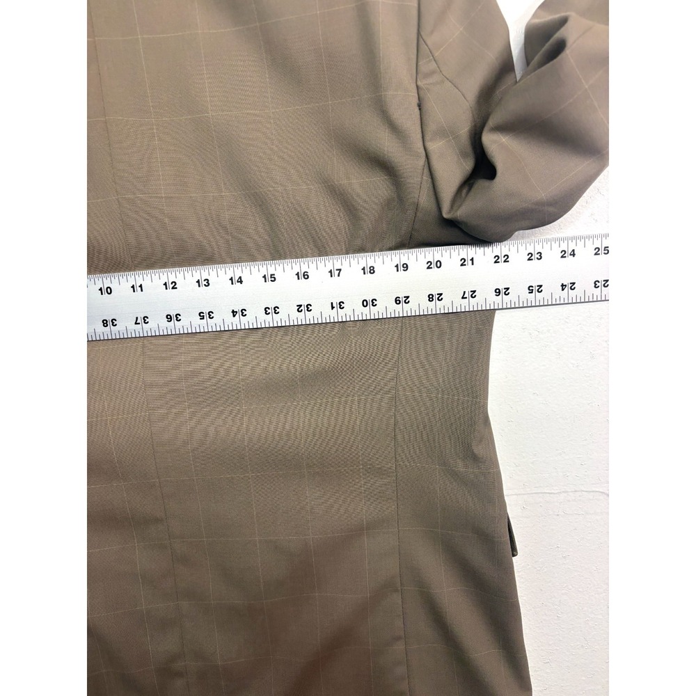 vtg Bachrach 40S Tan Windowpane Double Breasted Blazer Jacket‎ Sport Coat Wool - Picture 10 of 13